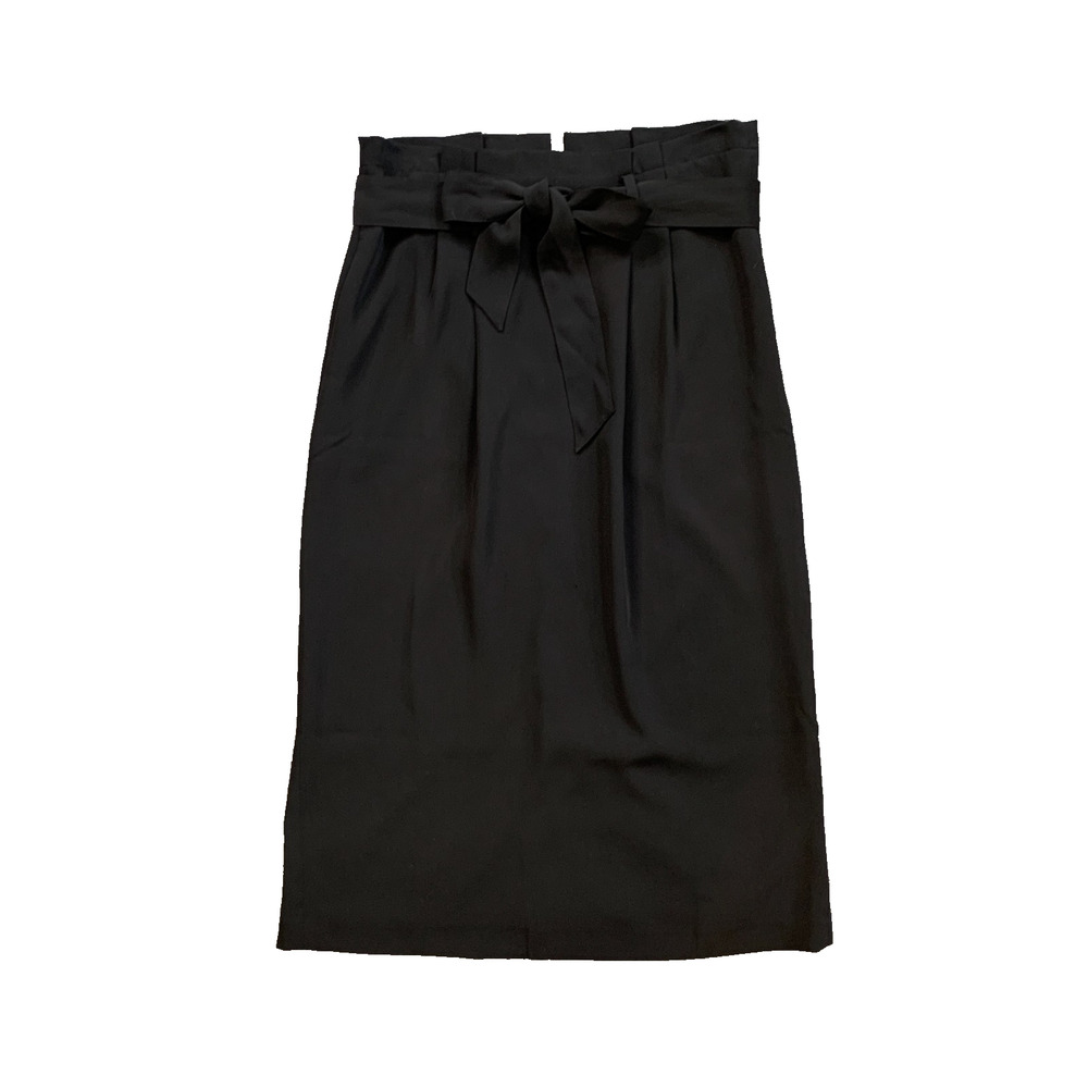 Boden Skirt Womens 10 Black Melina High Waisted Paperbag Straight Lined Midi